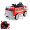 Red Plastic Ride-On Fire Truck with Remote Control, Extinguisher, and Lights